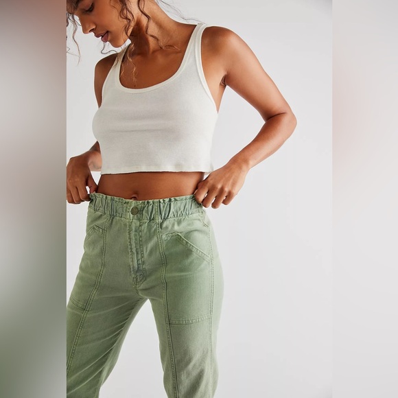 MOTHER Women's Straight Leg Jeans in Sage Green - Picture 9 of 14